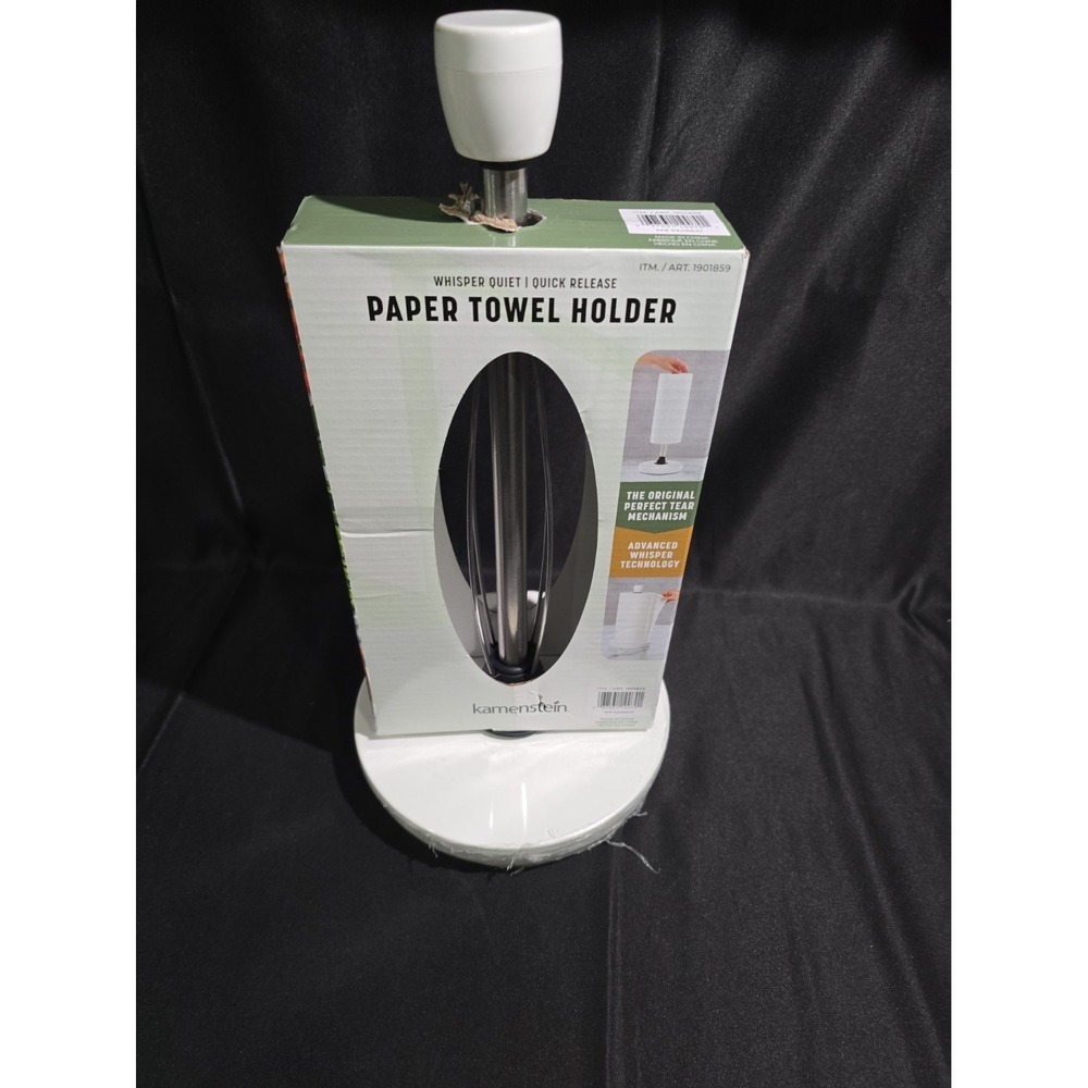 Kamenstein Paper Towel Holder Perfect Tear Whisper Quiet White 1901859